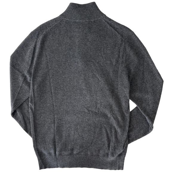 3-29 QI CASHMERE Men's Henley Sweater 100%Cashmere Gray S - Picture 2 of 16